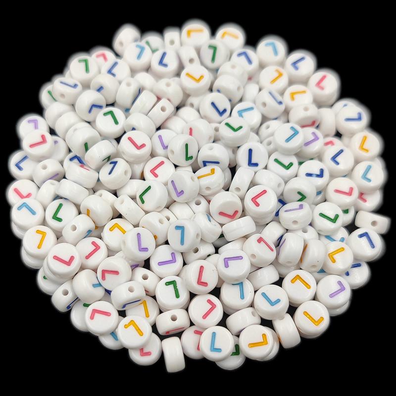 Товары для домашней вечеринки, 50 шт., 7 мм, красочные буквы, оптовая продажа, свободные бусины, изготовление ювелирных изделий, ожерелье, браслет, сделай сам, для кулона