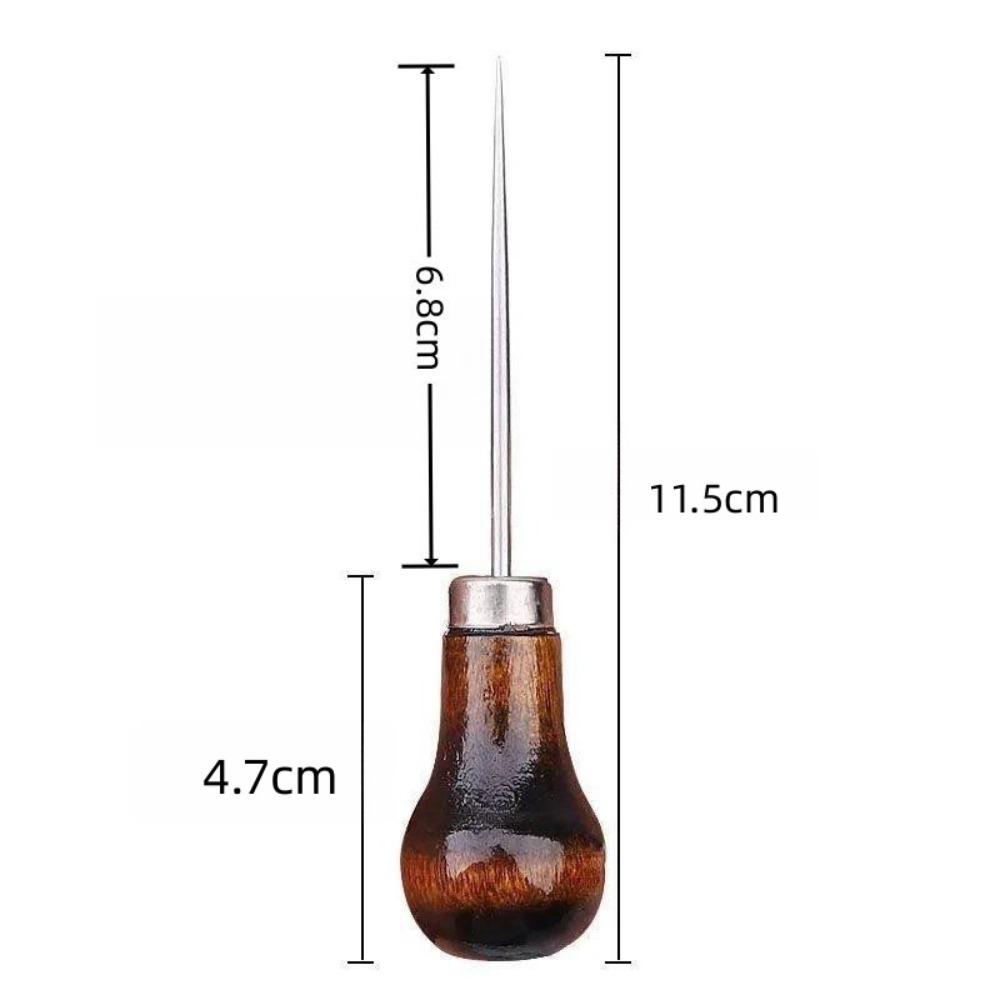 Wooden Cone Sharp Awl Stainless Steel Needle Handmade Needle Cone  Perforated Leather
