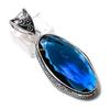 Natural London Blue Topaz Gemstone 925 Sterling Silver Gift Pendant 2.17" j7S80