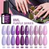 PHOENIXY 8ML Gel Nail Polish Set Purple Series Colors UV Gel Nail Polish Starter Kit Soak Off Gel Polish Varnish Set Nail Polish Gifts Set for Women