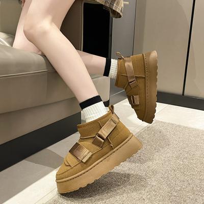 Женские зимние сапоги черного цвета, элегантные, на среднем каблуке, женские, на платформе, массивные, по акции, стильные, шикарные, плюс теплые, Gyaru