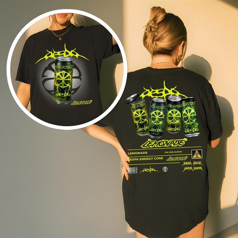 Retro Aespa Lemonade Shirt, Lemonade Sweatshirt, Aespa Members Karina, Giselle, Ningning, Winter, AESPA Synk Parallel Line Tour 2026 Shirt