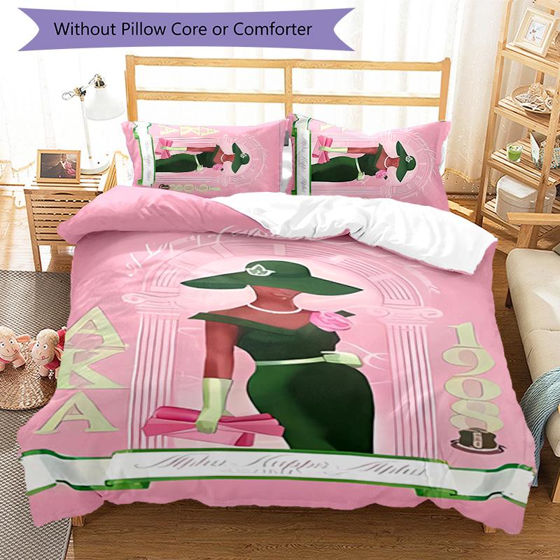 3pcs AKA logo9 pattern bedding set duvet cover set includes duvet cover &pillowcases, perfect all season bedroom decoration & gift