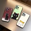 Животное Смешной Кот Милый Чехол Для Телефона Для iPhone 17 16 15 14 13 12 Max Plus Силиконовый Черный Чехол