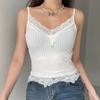 Summer Women Sexy Short Tank Tops V Neck Sleeveless Lace Corset Blouse Elegant Fashion Y2k Slim Shirt Girl Basic Clothes 25831