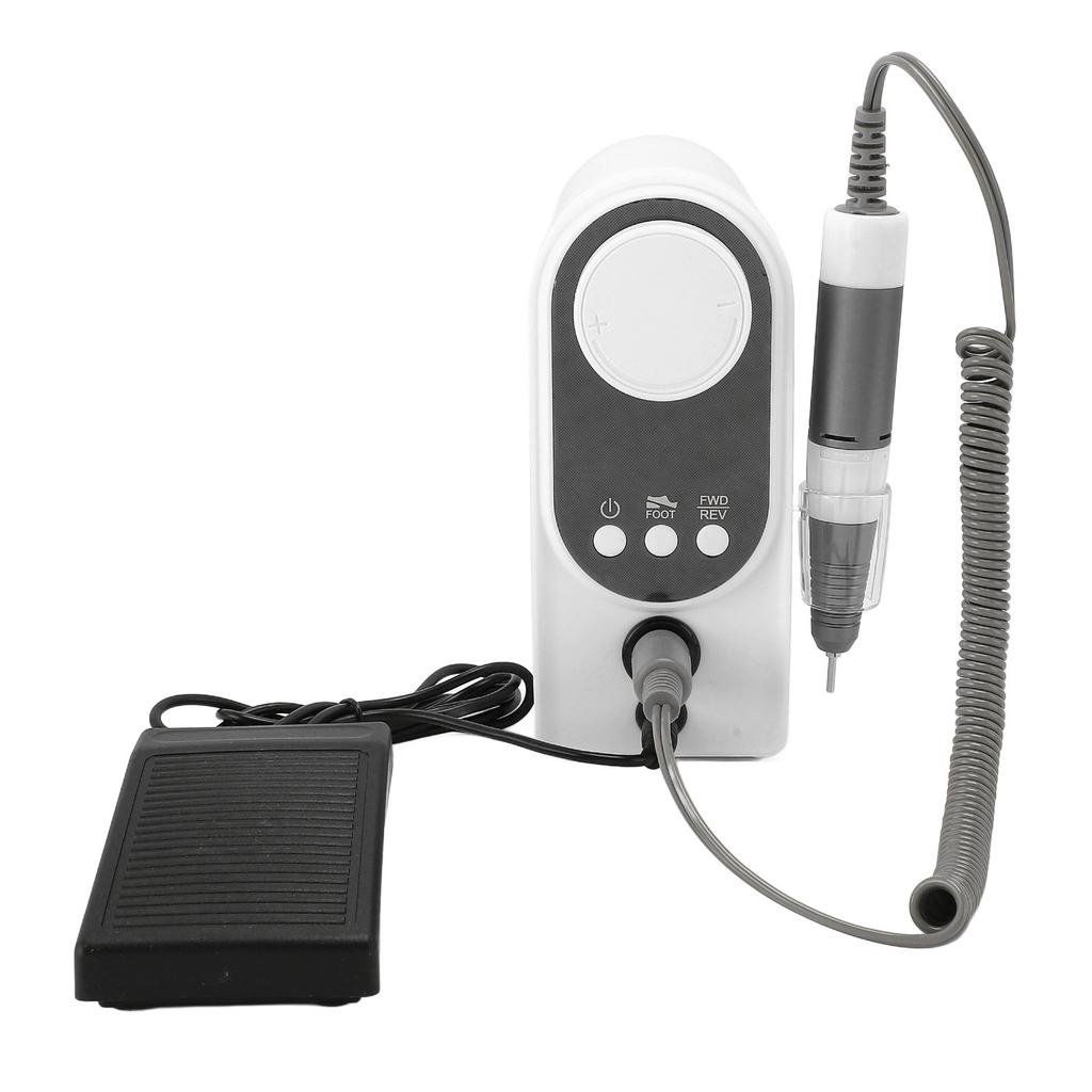 Electric Nail Drill Professional 35000RPM Plug and Play Nail File Machine with Foot Pedal Pen