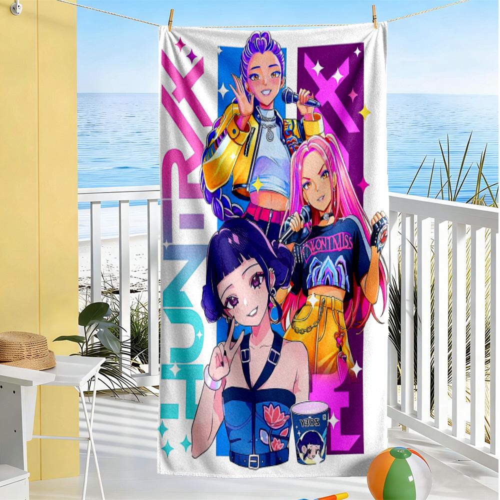 Beautiful Witch Hunter Team Beach Towel Quick-Dry Soft Microfiber Comfortable Lightweight