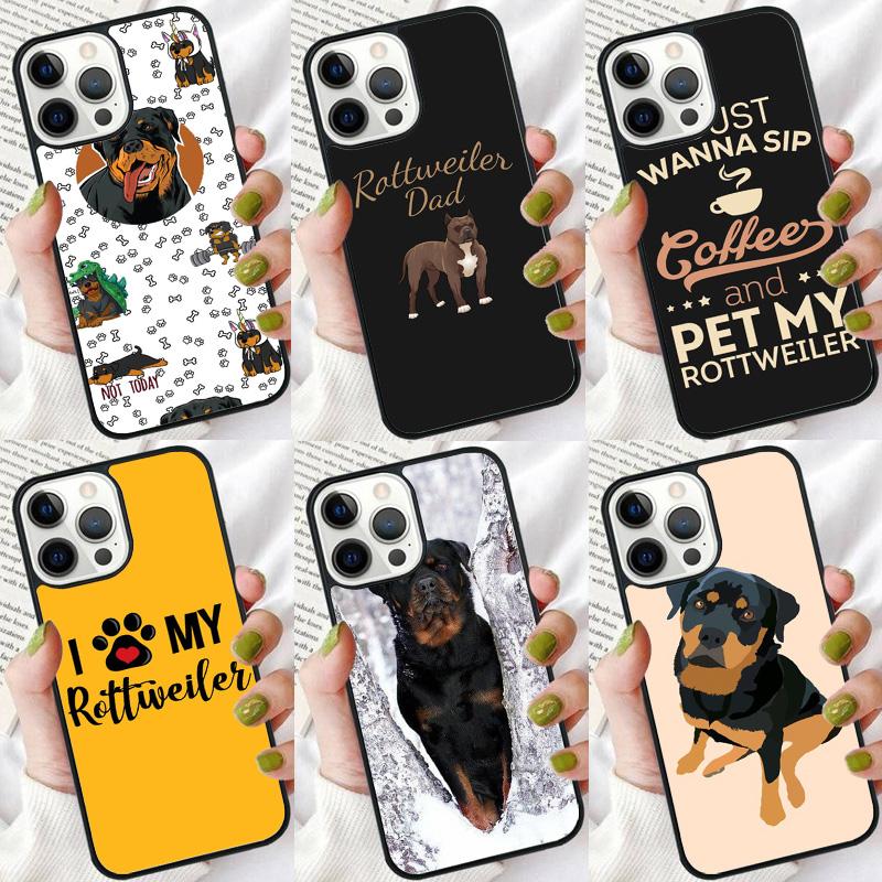 Милый пес ротвейлер Чехол для телефона Cover Для iPhone 17 Air 16 15 14 Plus Для apple 16 11 12 13 Pro Ma coque