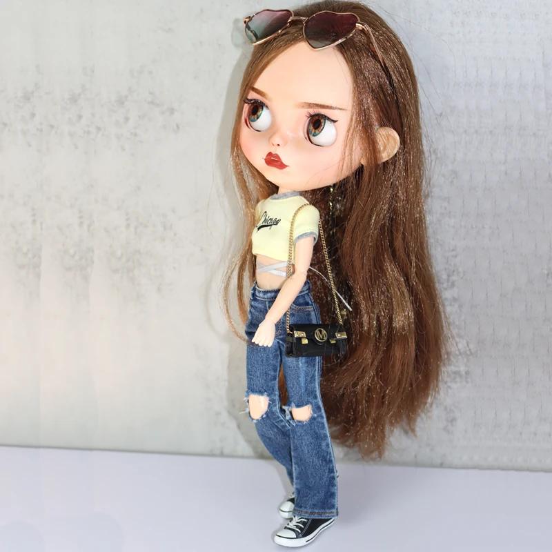 Для кукол Blythe Одежда Клеш Джинсы Брюки для Ob24 Ob22 Azone Кукол Наряд