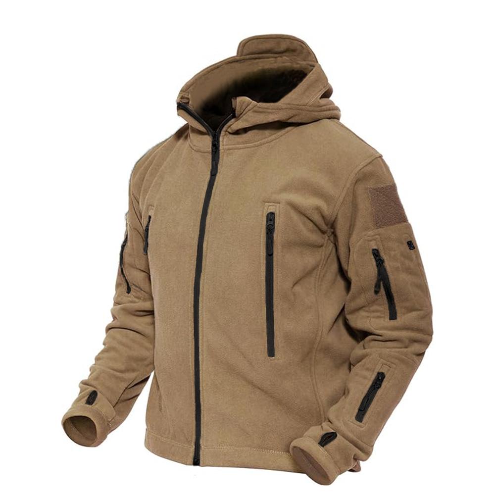 Fall Men's Jacket Coats Outdoor Fleece Casual Top Men's Outdoor Hiking Tactical Hooded Zipper Jacket