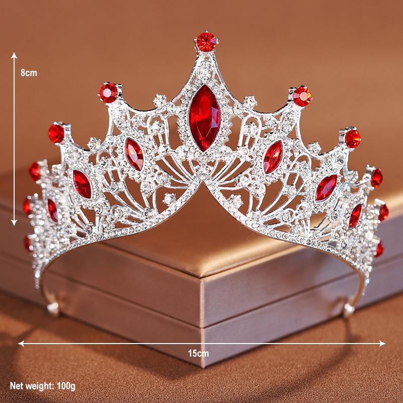 Crown Headband Large Crown Bridal Tiara Wedding Jewelry Stage Party Rhinestone Crown Accessories