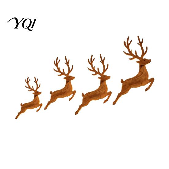Cozy Reading Nook Lighting Christmas Reindeer Wall Light, Wooden LED Silhouette with Warm Backlight, Damage Free Decor Battery Operated Lighted