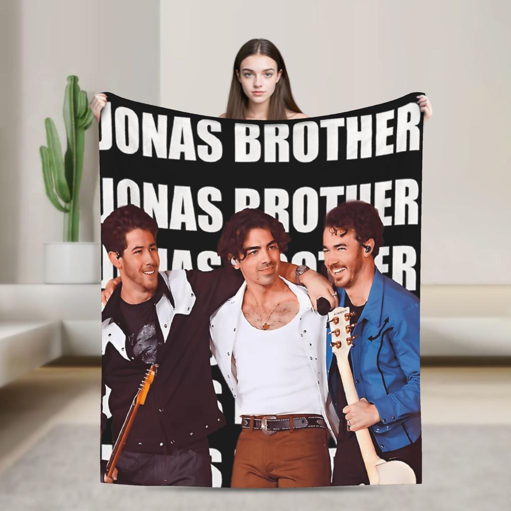 2025 Band 20 Music Legend Anniversary Tour Jonas Brothers Blanket Warm Plush Throw Blanket For Students Living Room Bedspread