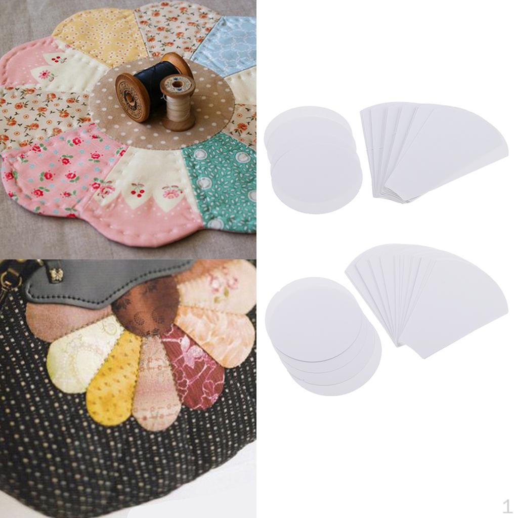 80 Pieces Flower Shape Paper Quilting Templates Piecing DIY Patchwork 56mm/71mm