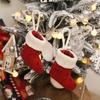 Christmas Sock Outfit Knitted Sock Red Green Xmas Tree Hanging Home Party Table Decoration Christmas Decor
