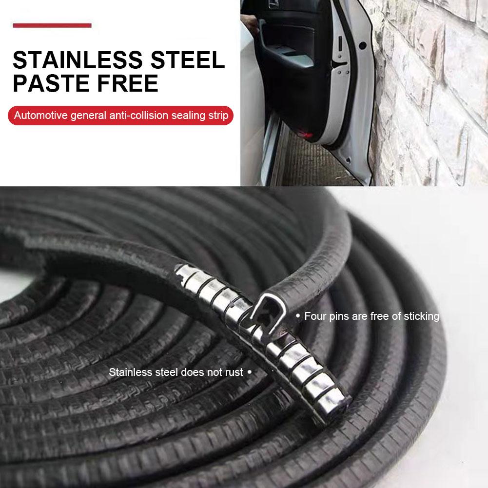 5/10 м черная полоса для защиты от столкновений на двери автомобиля, накладка на бампер, защитная полоса от царапин, уплотнительная лента, Стайлинг, декор автомобиля