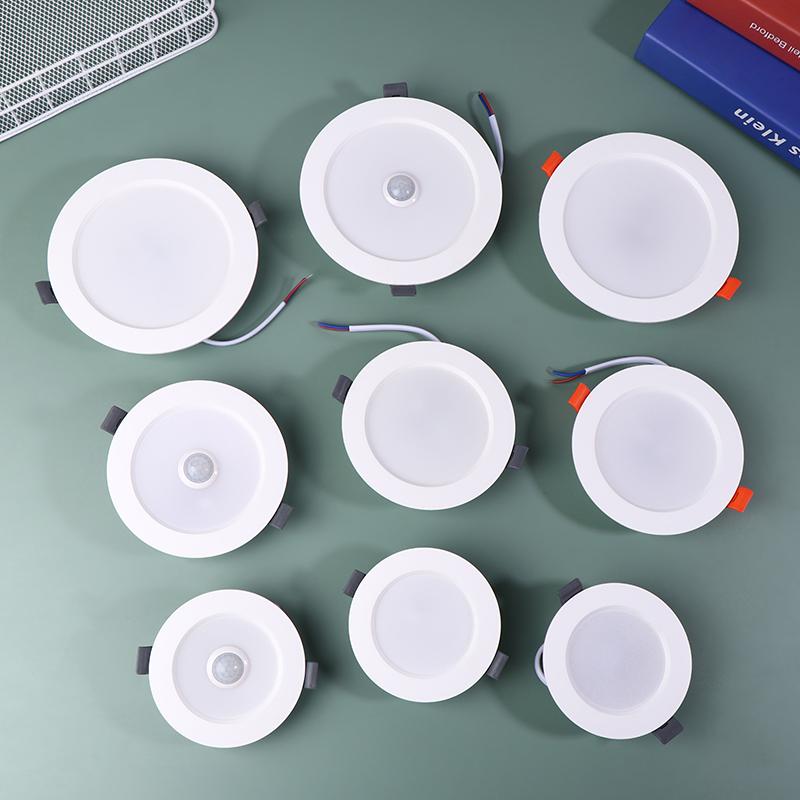 Motion Sensor Spot Led Downlight Lamparas 220V Ceiling Light 5W 7W 9W Warm/Cold White Panel Light For Hallway Stair Depot