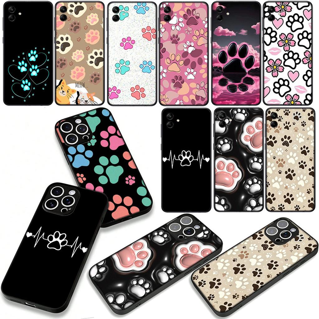 Cute Dog Cat Paw Cover Phone Case for Apple iPhone 17 16 15 11 Pro XS Max XR 6 7 8 Plus + SE 2020 5 16E