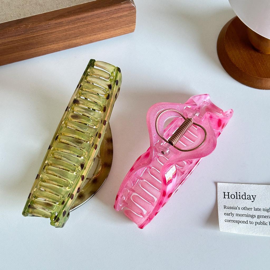 Элегантная корейская заколка-краб для волос в крупный горошек с шикарным модным дизайном для женщин