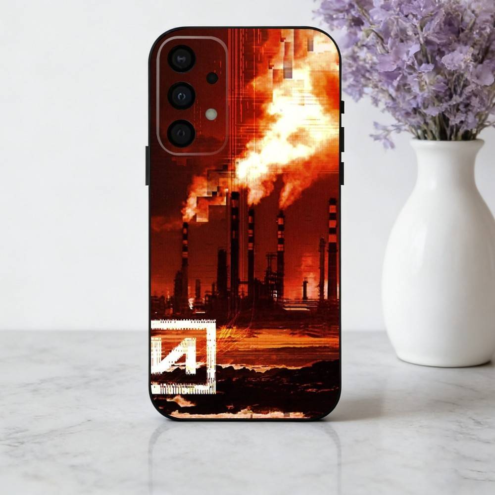 N-Nine I-Inch T-The D-Downward S-Spiral Phone Case For Samsung Galaxy A73,A72,A71,A70,A53,A52,A51,Soft Silicone Black Cover