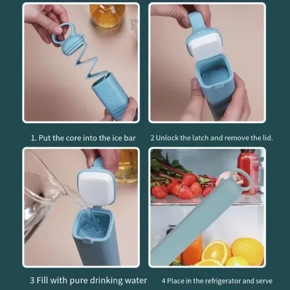 Pull-out Ice Making Molds Long Strip Silicone Mold Portable Ice Cube Maker Household