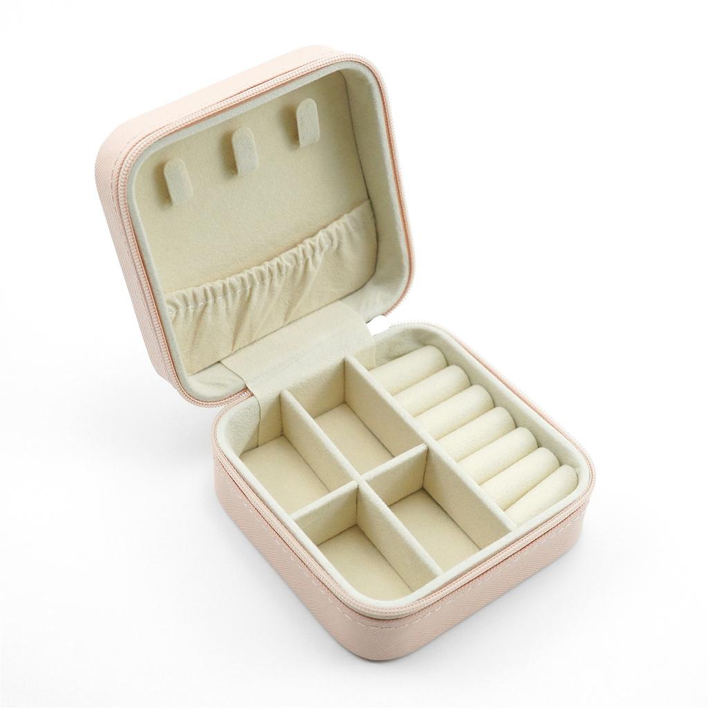 Jewelry Storage Box Portable Home Travel Earrings Necklace Storage Case For Women Ring Organizer PU Leather Display Case