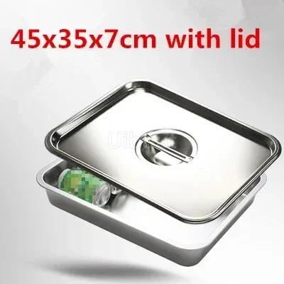 Поднос из нержавеющей стали 304, прямоугольный, квадратный, противень для духовки, горшок для выпечки, глубокий, японский, барбекю, кафетерий, поддоны для хранения