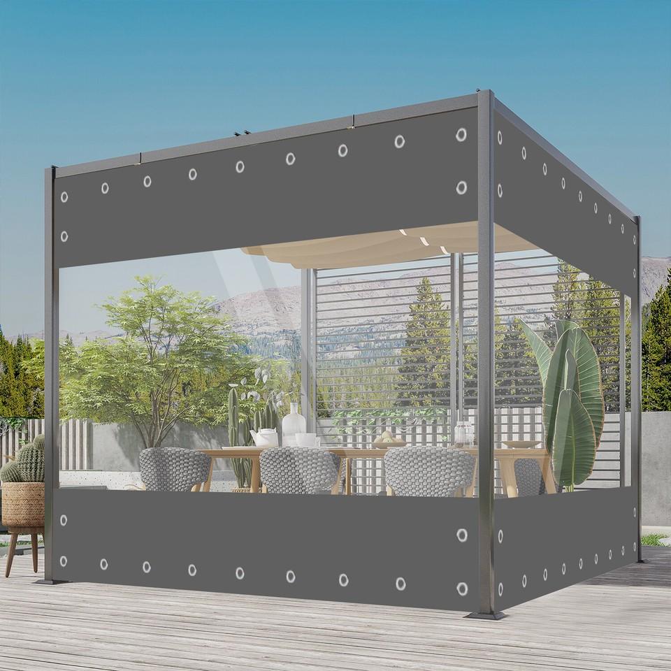 Уличная прозрачная ПВХ шторка-тент водонепроницаемая сверхпрочная для патио дождезащитная