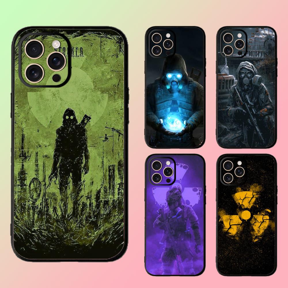 Игровой Stalker 2 горячий дизайн узора Чехол для телефона Для iPhone 16 16e 15 14 13 12 11 Plus Mini Pro Max Мягкий черный Ударопрочный чехол