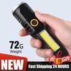 Кемпинговый фонарик XPE+COB LED, телескопический, с зумом, водонепроницаемый, для походов, с зарядкой Type-C USB, фонарик-брелок для кемпинга
