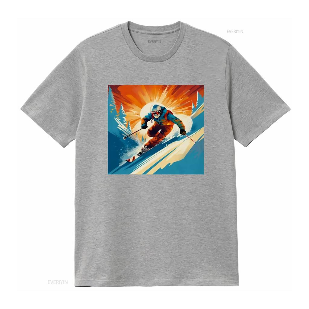Telemark Skier T Shirt Retro Carving Vintage Adventure Skiing Ride Tele Long or s vintage Washed streetwear Comfortable