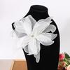 Multi-Layer White Black Lace Beads Organza Flower Sew On Patch For Wedding Evening Dress Decoration Applique
