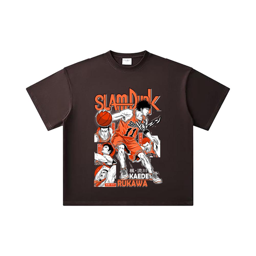 260 GSM Double Yarn 32 Count 100% Cotton Slam Dunk V3 Kaeda Print Unisex Heavy Cotton T Shirt