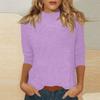 Women's Daily Casual 3/4 Sleeve Mid Solid Color Top