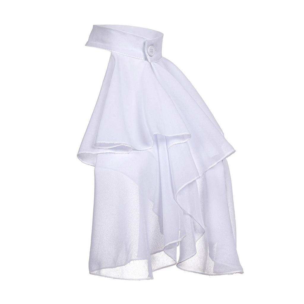 Medieval Renaissance Ruffle Jabot Faux Collar Chiffon Fabric Elegant Vintage Style Neckwear for Costume and Party Wear