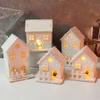 Luminous Glowing Castle Mini Christmas LED Light Wooden House Creative Desktop