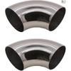 Труба изгиба выхлопной системы из нержавеющей стали 1,75 дюйма 90°, 2 шт. Толщина 1,5 мм 1,75" 90°