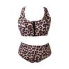 Новый женский купальник с леопардовым принтом, большой размер, купальный костюм бикини Fat MM