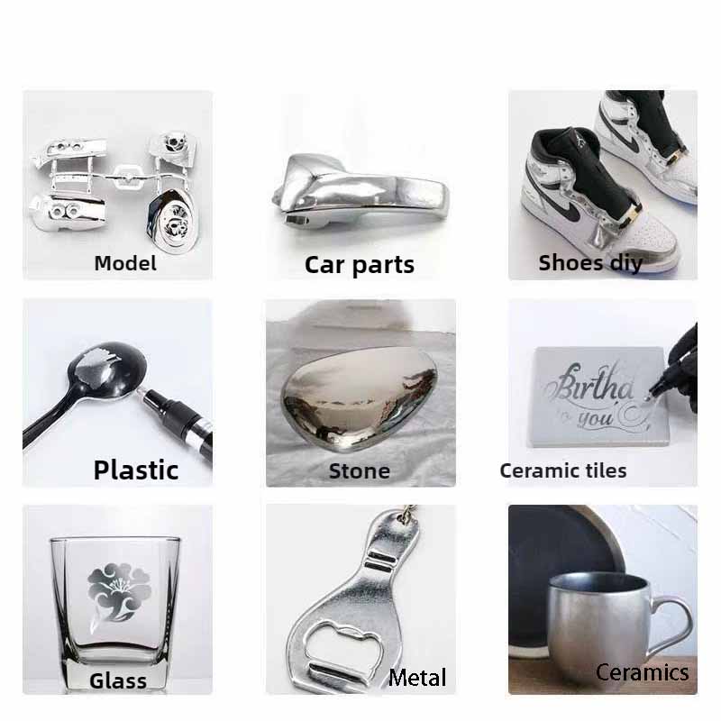 Металлический маркер с высоким глянцем, хром, для DIY моделей, поделок, зеркальный финиш, светоотражающий, эффект гальванического покрытия, металлический эффект, инструмент для письма