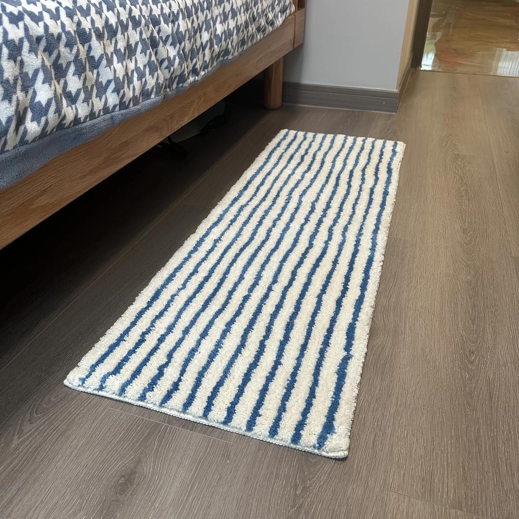 Korean-Style Striped Bath Mat Nordic Minimalist Style Bathroom Floor Mat Shower Area Laundry Room Home Decor