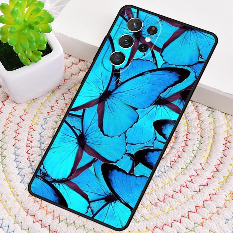 Синий Чехол-бабочка для телефона Samsung Galaxy note 10 pro S26 Ultra S23 S24 FE S25 S21 S22 PLUS противоударный Чехол