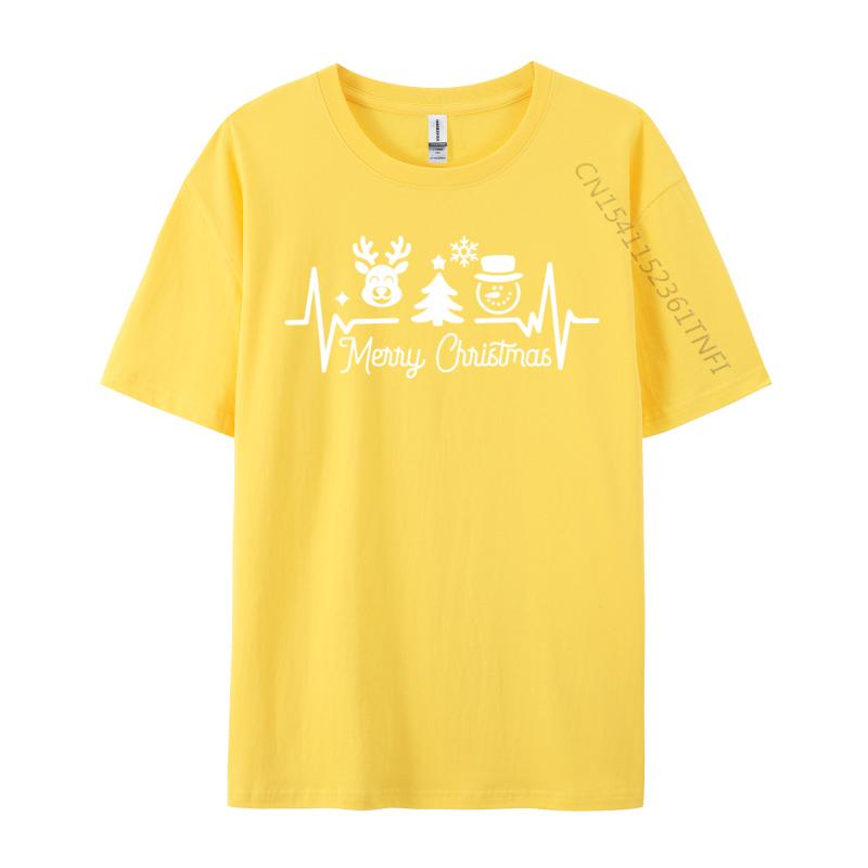 Merry Christmas Heartbeat Tee I Love Christmas Tops Shirts New Arrival Unisexs Tshirt Funny Tshirts Camisas Basicas Hombre