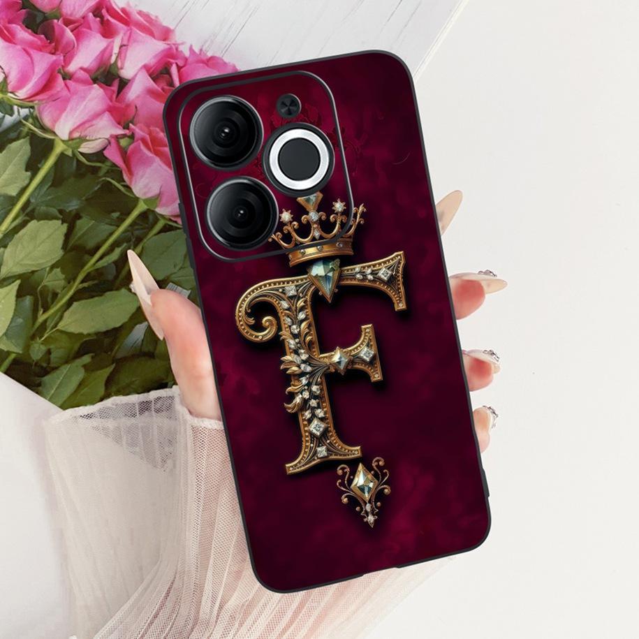 Для Itel A80 Чехол A671L A671LC Задняя крышка Роскошная Буква Имени Корона Мягкий Силикон Чехол для Телефона для Пары Для ItelA80 A 80 Оболочка