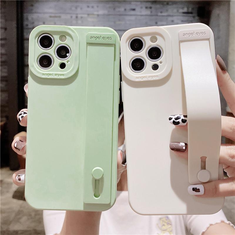 Модный винно-красный резиновый ремешок на запястье, чехол для телефона с кронштейном для Iphone 13 Pro Max 11 12 Xs X Xr 7 8 Plus, чехол на руку, мягкий бампер