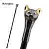 Golden Black Luxury Cat Handle Walking Cane Fashion Decorative Walking Stick Gentleman Elegant Cosplay Cane Knob Crosier 90cm