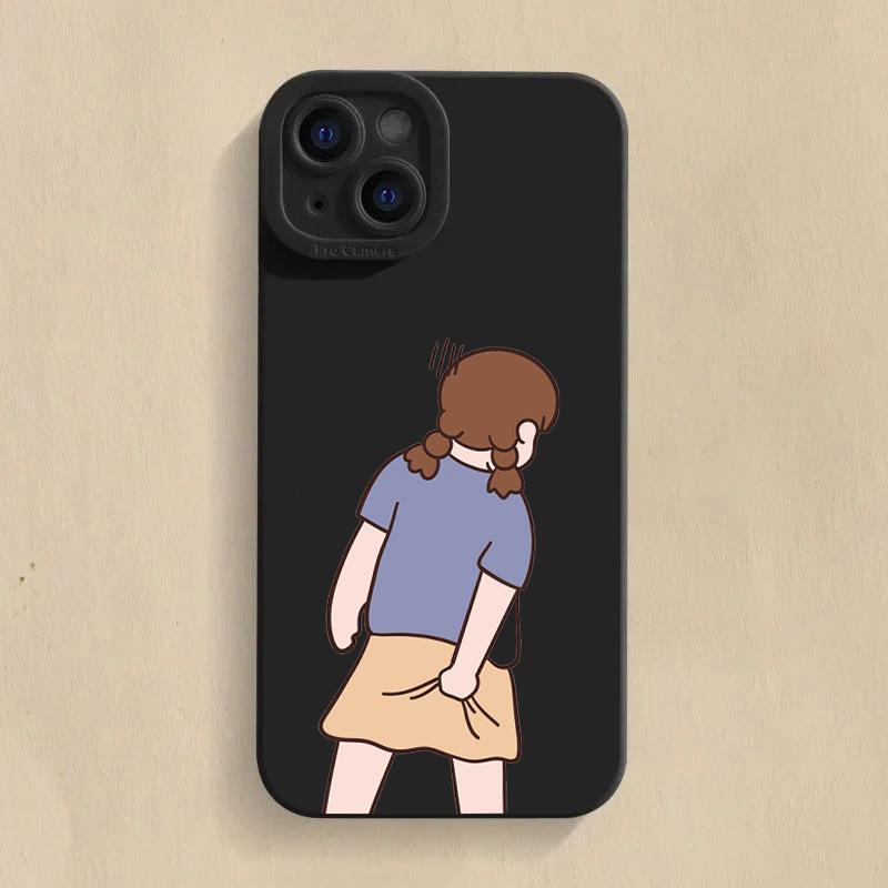 INS Cute Cartoon Couple Silicone Phone Case For Redmi Note 13 12 11 Pro Plus 13 12S 11S 10S Redmi 12 13C Shockproof Cover