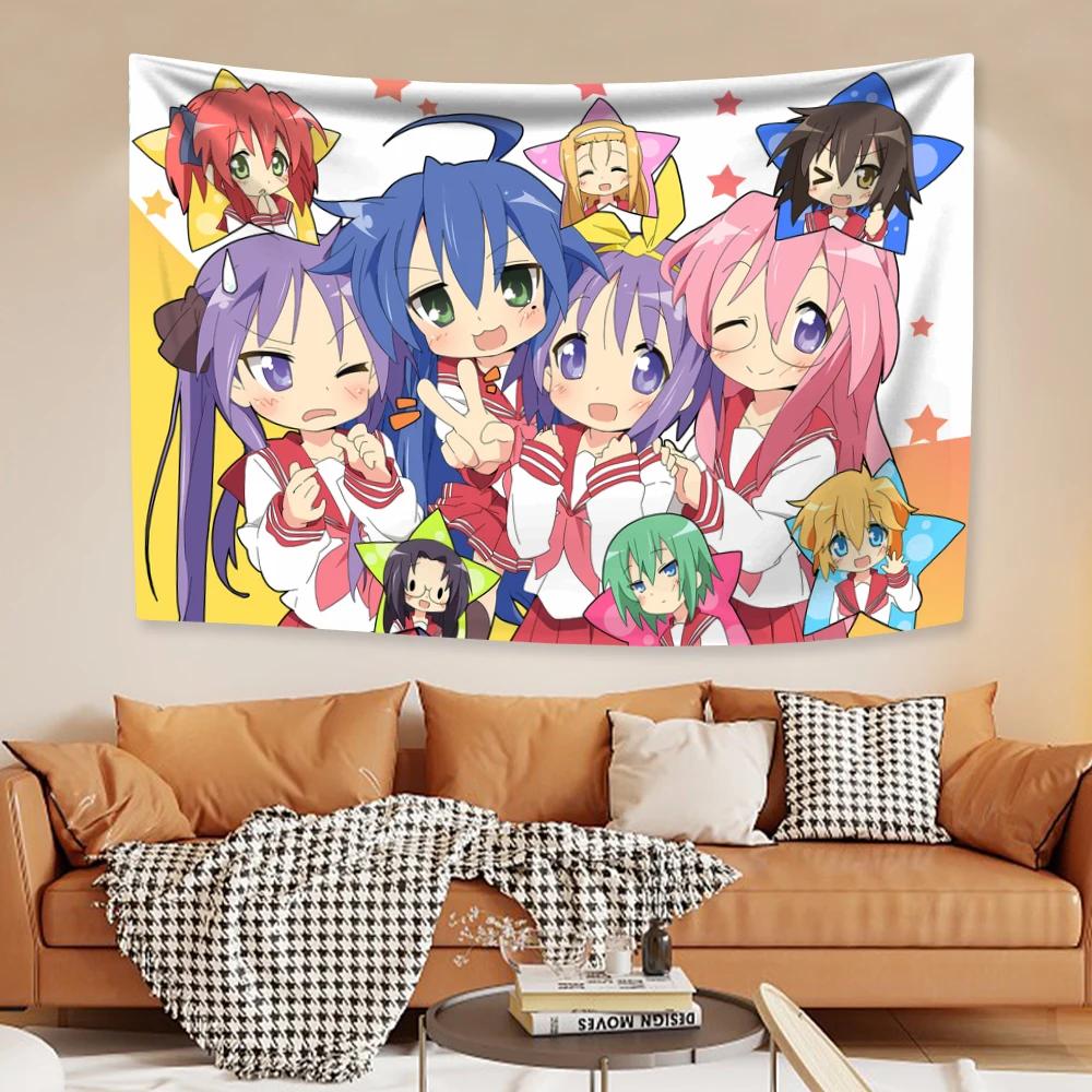 Kawaii Anime Tapestry Lucky Star Izumi Konata Japanese Home Decor Bedroom Wall Hanging Gift for Friends