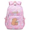 Capybara Print Youth School Backpack Teen Girls Boys Lightweight Multi-Compartment Nylon Bag With Air-Padded Straps