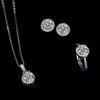 Элегантный женский набор колье, кольца и серег с кулоном из имитации муассанита