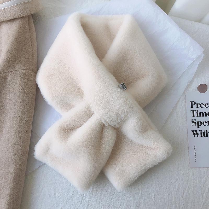 Плюшевый шарф в корейском стиле «Феникс» — милый, толстый, теплый, искусственный мех кролика, универсальная зимняя защита шеи